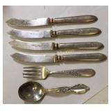 lot of 6 pcs  fruit knives & baby fork & spoon