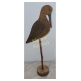 vtg hand crafted painted copper shore bird
