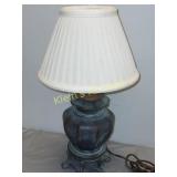 Asian vintage Metal?  Lamp patina-ted green Verde