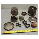 lot of 13 tin cookie jelly molds cookie cutters