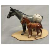 hagen renaker appolosa mare & foal horse on base