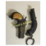 Vtg Cast Brass Cap Gun & flint lock DIE CAST