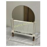 vtg 16' MCM lucite & brass vanity dresser mirror