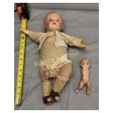 vtg composition doll & smaller Kewpie doll