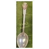 Norne sterling silver enameled spoon lion crest