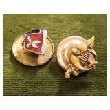 pair of antique shriners lapel pins WWII era?