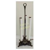vtg french bouillote tri candlestick lamp 21"