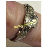 Antique sterling silver ring engagement CZ?