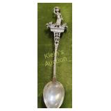 antique 835 coin silver figural spoon nude lady
