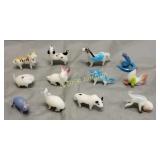 lot of 12 peking glass hand blown animals in origx
