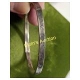 sterling silver bangle bracelet w/ etched design