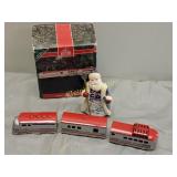 vtg hallmark die cast metal train set & santa figu
