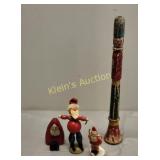 vtg xmas decorations early santa wood jointed too