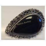 gorgeous black onyx german silver ring