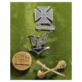 US army WWII era?  military pins sterling too!