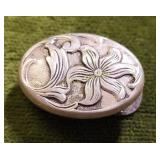 antique sterling Victorian flower clip collar or?