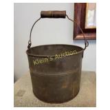 vintage primitive farm zinc or metal bucket
