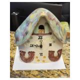 vtg ceramic German chalet style clock