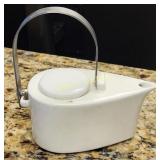 midcentury style teapot w/lid ceramic stainless ho