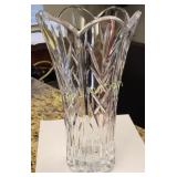 vtg lead crystal Vase tulip flare top exc!