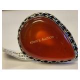 red onyx German silver nwt ring