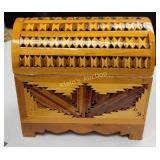 arts & crafts tramp art or folk art jewelry box