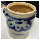 vtg salt glazed cobalt jug crock
