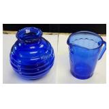 vtg cobalt blue glass usa & 1930