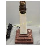 rare geometric stacked marble table lamp 1950