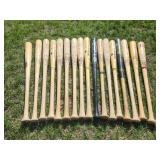 Large Collection of Detroit Tigers Player Game Baseball Bats