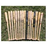 Large Collection of Detroit Tigers Player Game Baseball Bats