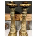 Very HEAVY Brass Terra Cotta Columns Made Into Lamps