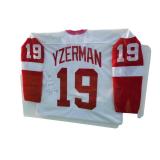 Early Career Steve Yzerman Autographed Detroit Red Wings Hockey Jersey