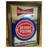 Detroit Pistons Budweiser Beer Mirror