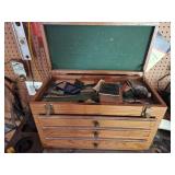 Oak Machinist Chest with tools