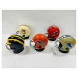 #19 Football helmet radio lot of 5 incl. Lions, Bengals, Falcons, Dolphins, and UofM