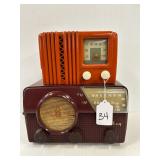 #34 2 Vintage Radios- Crosley & Delco Orange