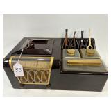 #35 Porto-Server Smokerette Humidor, Ash Tray and Radio Combo with tobacco Pipes