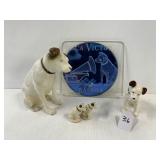 #36 RCA Victor Radios Dog- plastic and porcelain Lot of 5 incl. Acrylic Advertising