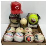 #159  Novelty Radio Lot Incl. Cubs Hat, Golf Balls, Tennis Ball, Signed Tigers Ball by Al Trammel et