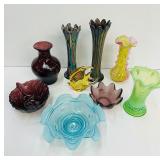 Murano Fish, Blenko, Jewel & Drapery Vase 