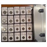 #1255 Lot of 20 incl. Kennedy Proof Sets (1964, 1965, 1966, 1967) All PF 68, Penny PF68RD With Carry