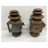#7533 Pair of Ford JNO Browning Model 100 Brass Side Lamps #7533 Pair of Ford JNO Browning Model 100 Brass Side Lamps