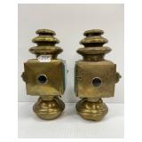 #7535 Pair of E&J Brass Side Lamps #7535 Pair of E&J Brass Side Lamps