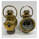 #7538 (2) Early Brass Era Side lamps #7538 (2) Early Brass Era Side lamps