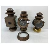 #7540 Group of 3 Misc. Brass Side Lamps #7540 Group of 3 Misc. Brass Side Lamps