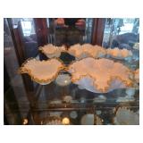 Fenton Gold Crest Ruffled Bowls
