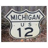 Michigan US12 Road Sign