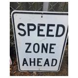 Speed Zone Ahead Single Sided Sign