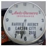 Auto Owners Carson City Light Up Clock